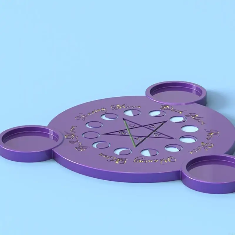 ตกแต่งเทียนเทียนเทียนแผ่นแท่นบูชาปั้นปั้นรอบซิลิโคนถาด diy มืองานฝีมือทาโรต์ซิลิโคนหล่อแม่พิมพ์แม่พิมพ์