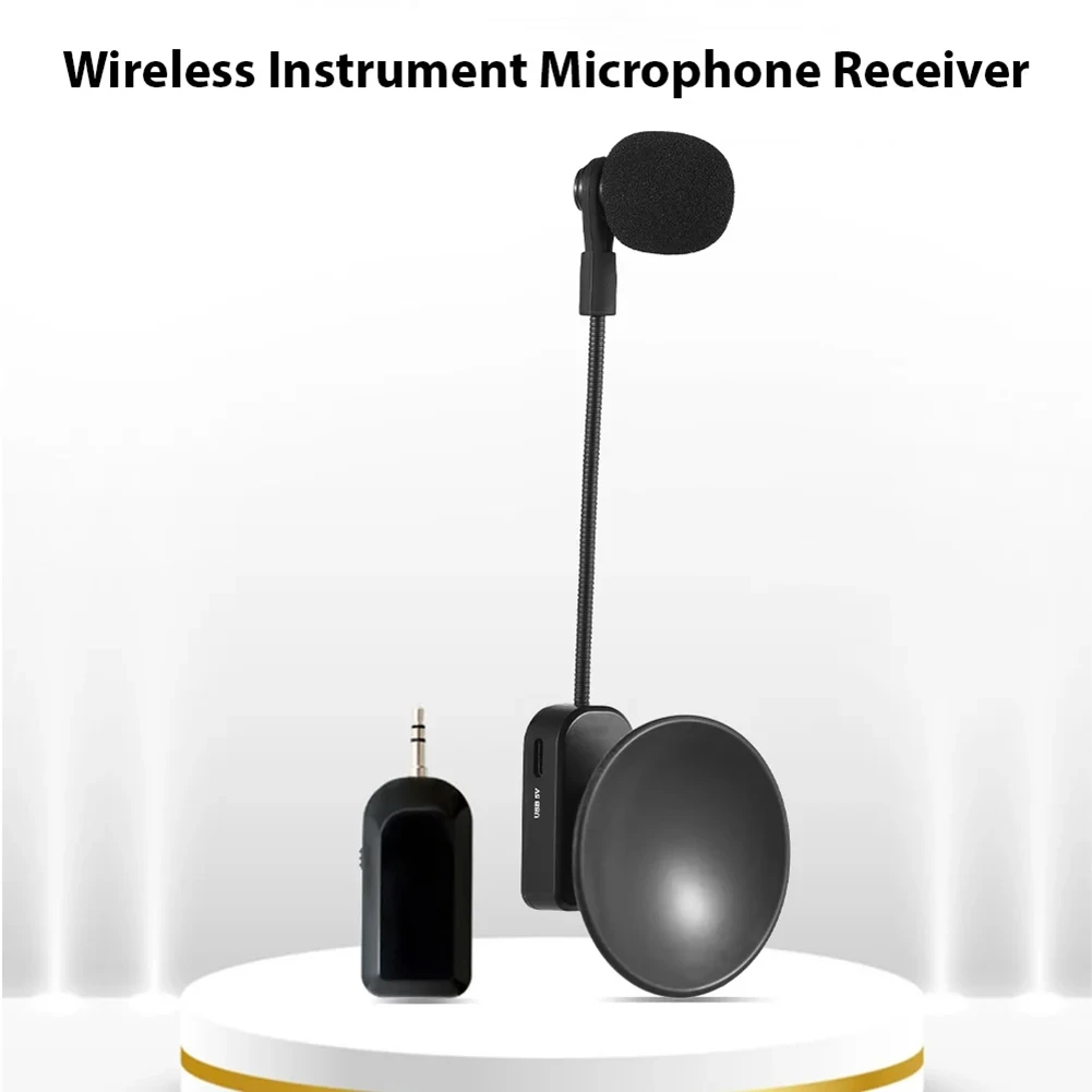 RISEN 2.4G récepteur de Microphone d'instrument sans fil avec ventouse détachable pour violon violoncelle accordéon haut-parleurs Microphone