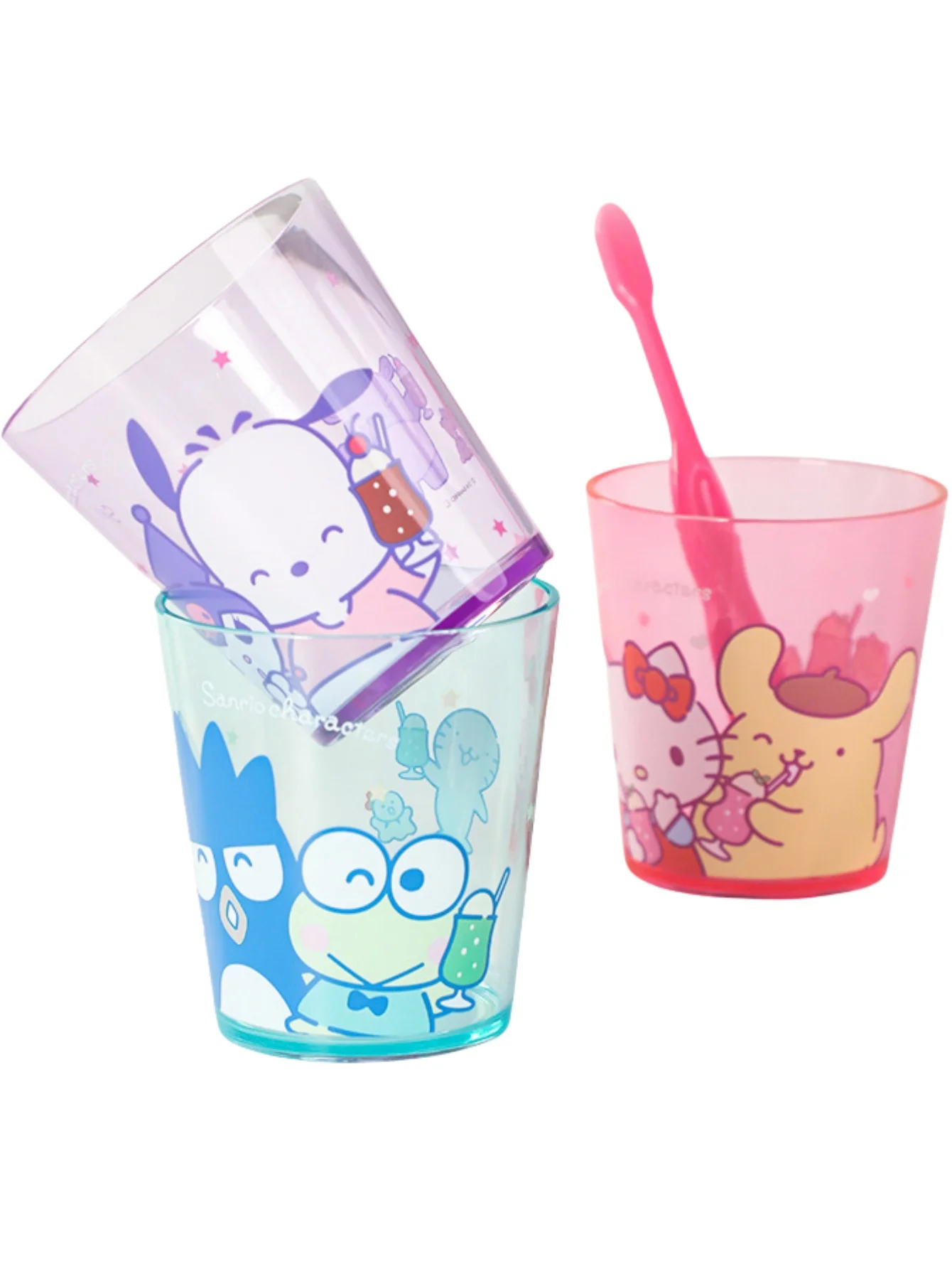 1pc New Sanrio Transparent 260ml Water Cup Cartoon Cinnamoroll Melody Thickened Drinking Cup Kuromi Hello cute Kitty Plastic Cup view 3