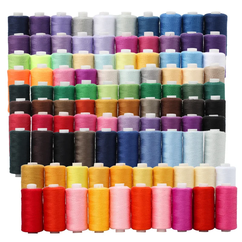 10 Colors/Set Yarn 402 100% Polyester Durabl 400 Yard Each Spool Sewing Thread Roll Machine Hand Embroidery  For Home Sewing Kit