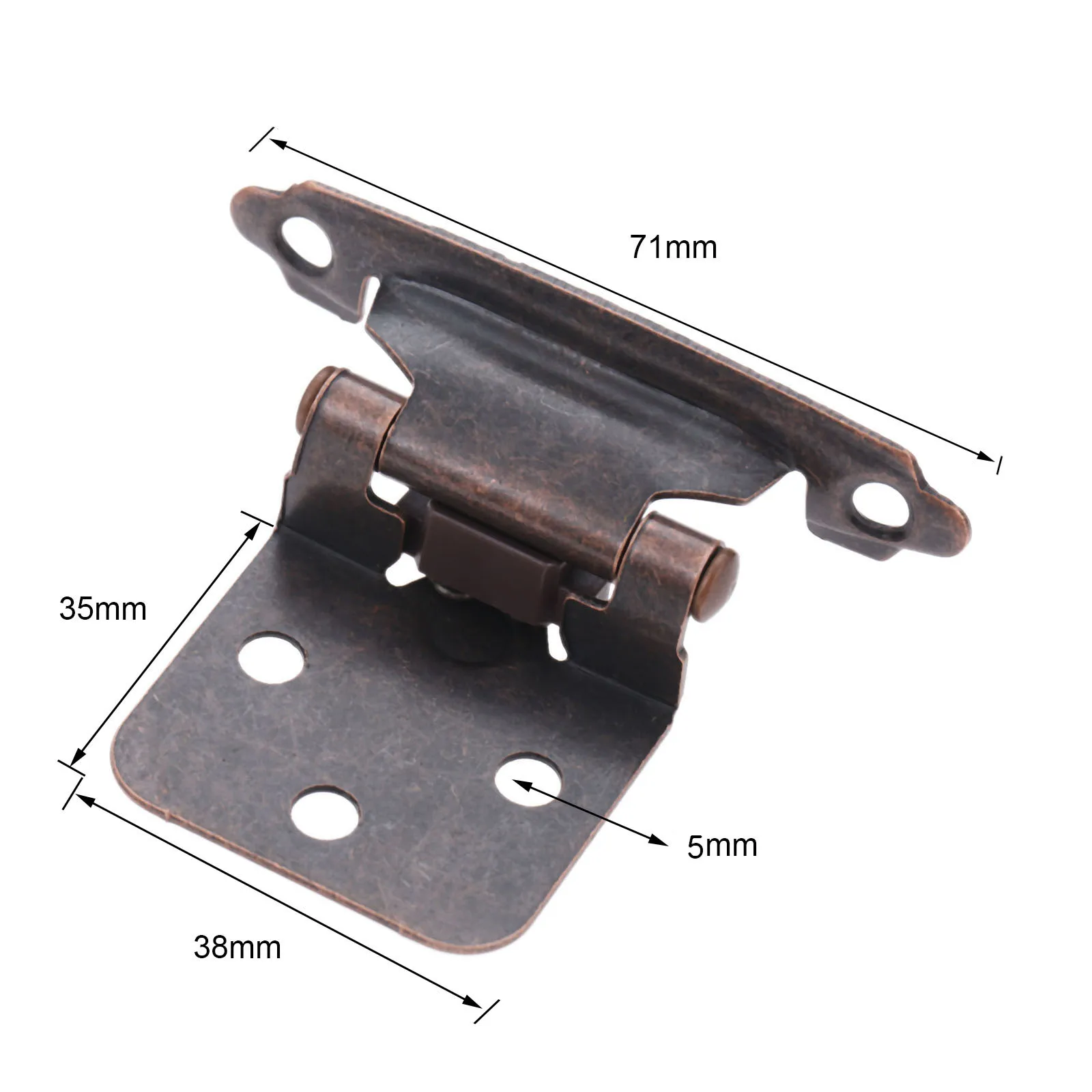 1 par de aço americano auto fechamento primavera armário dobradiça sobreposição dobradiças da porta do armário flush dobradiças do armário