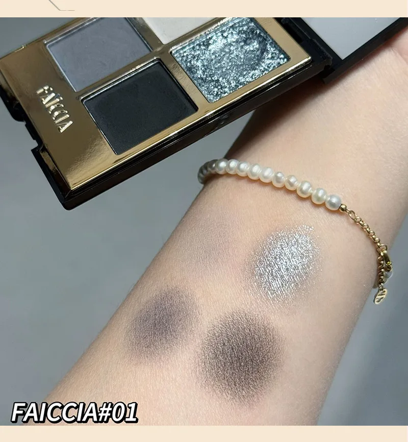 FAICCIA Four-color Eyeshadow Palette Daily Makeup Smoky and Sparkling Eyeshadow Smooth Fine Original Make-up Cosmetics Beauty