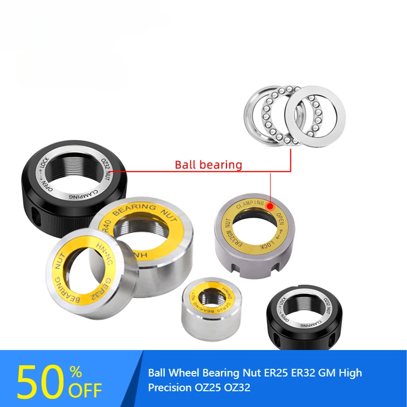 Ball Wheel Bearing Nut ER25 ER32 GM High Precision OZ25 OZ32 Nut Bearing Ball OZ ER Nut ER11 ER16 ER20 ER25 ER32 ER40