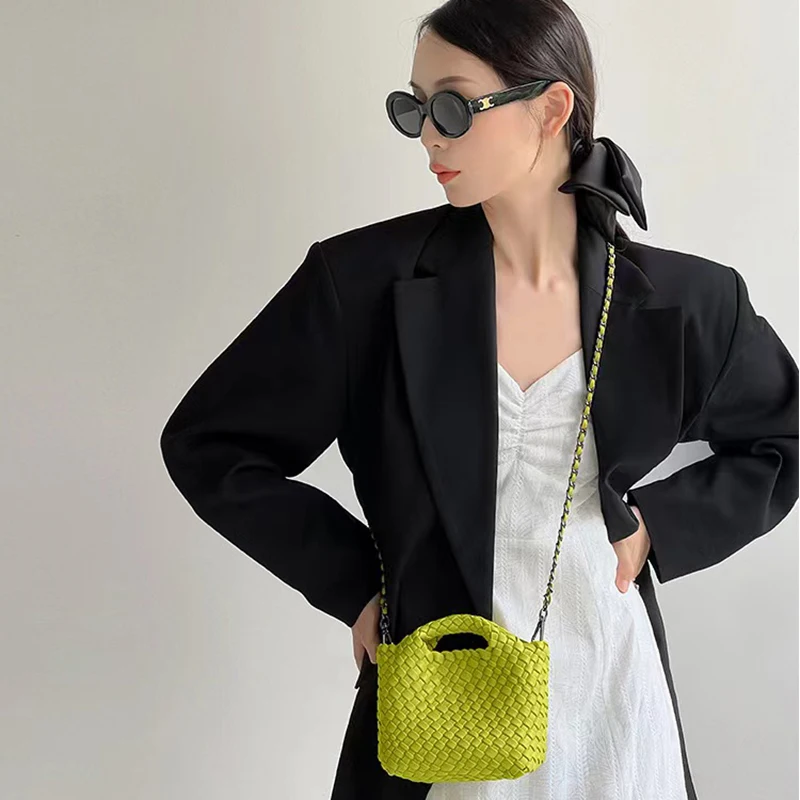 Designer Luxury Bag Knitting Chain Bag Shoulder Bag For Women Small Size Woven Handbag Composite Bag Female Bag