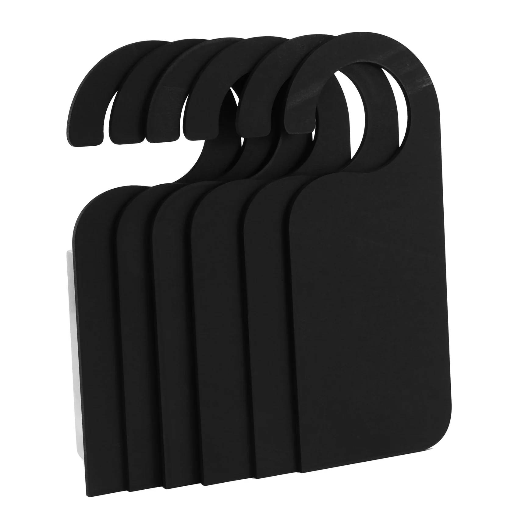 AEE7-6 Pcs Wooden Door Sign Hanger Mini Double-Sided Wood Blackboard Chalkboard Message Notes Memo Board Door Knob Hanger Sign,