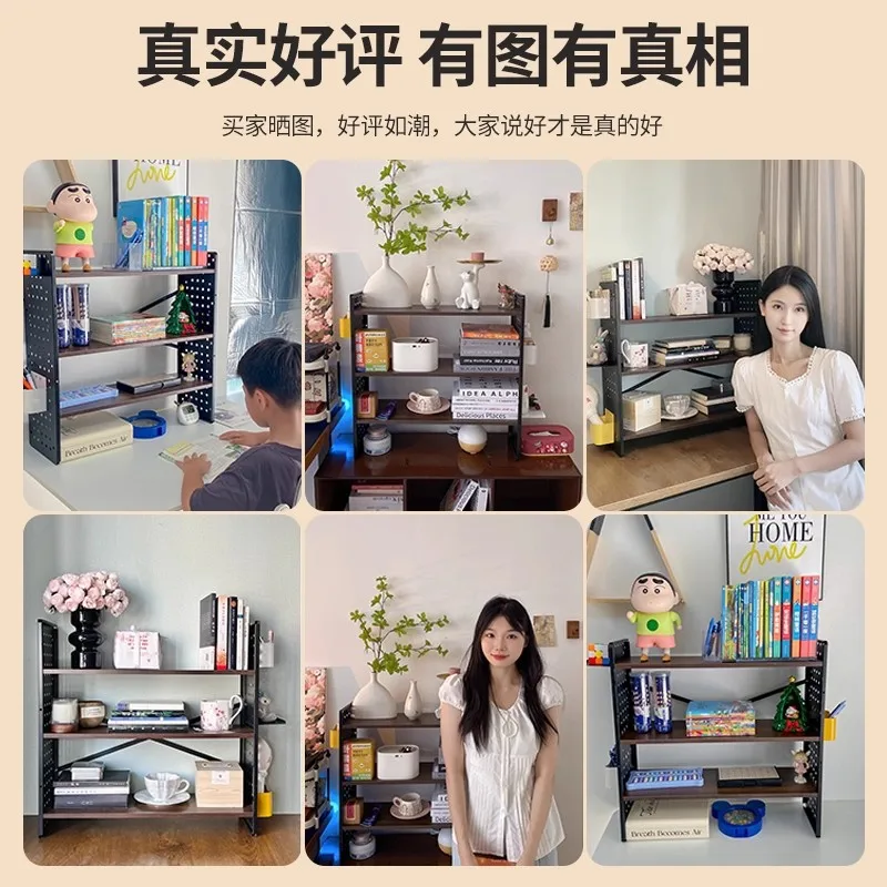 AOLIVIYA Desk Storage Rack Bookcase Desk Bookshelf Library Cabinet Shelf Organizer For Computer Office
