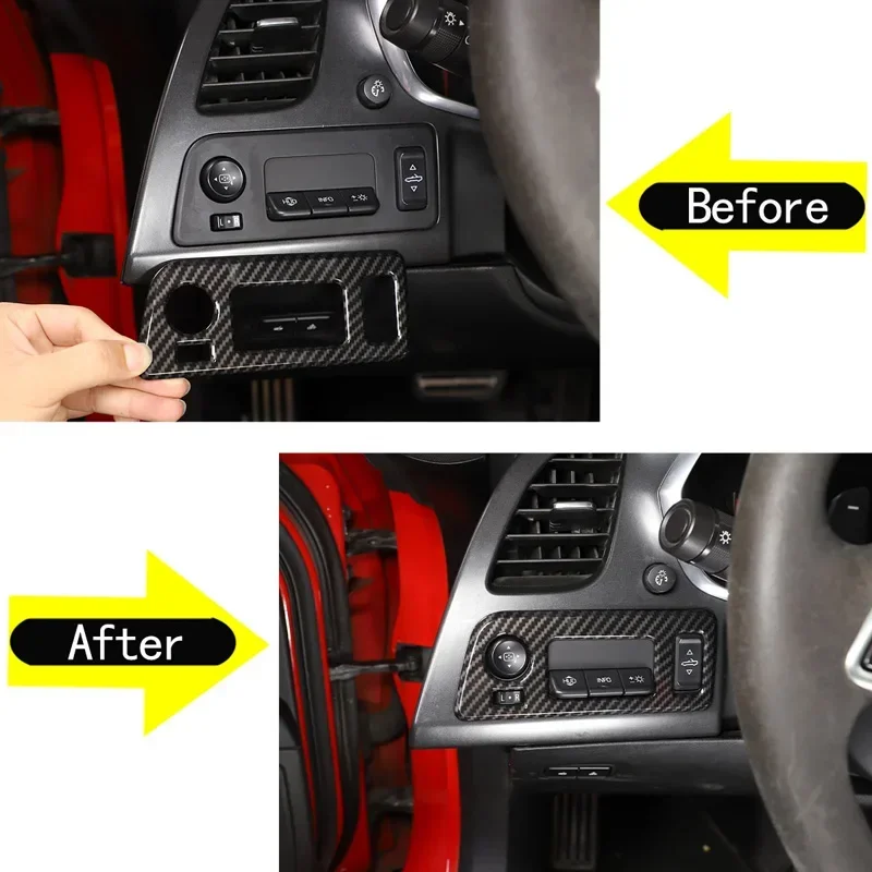 

For 2014-2019 Chevrolet Corvette C7 Z06 ABS Carbon Fiber Car Interior Convertible Switch Adjustment Button Frame Auto Parts