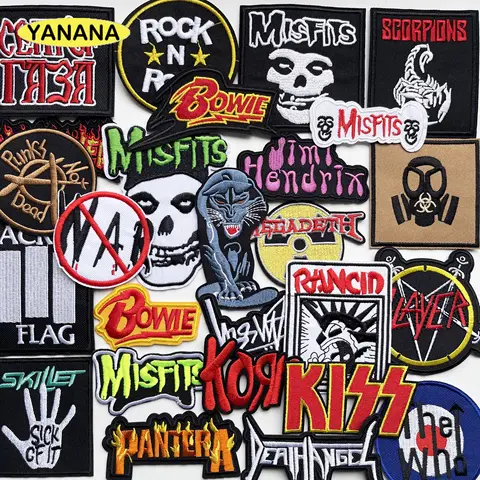 Punk Rock Band Iron on Patch for Clothing Embroidery Badges Heavy Metal Clothes Stickers  Sewing Jacket Jeans Appliques
