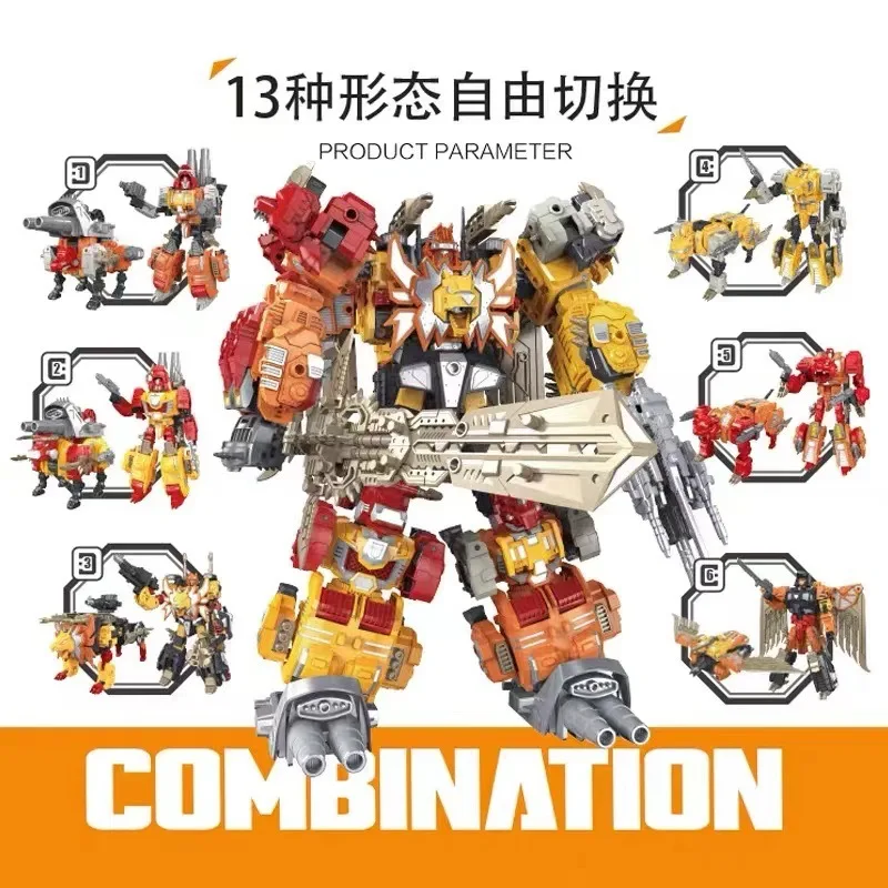 لعبة أطفال روبوت تحويل متعدد الأشكال وتجميع نموذج حيوانات برية ميكانيكية على شكل ديناصور