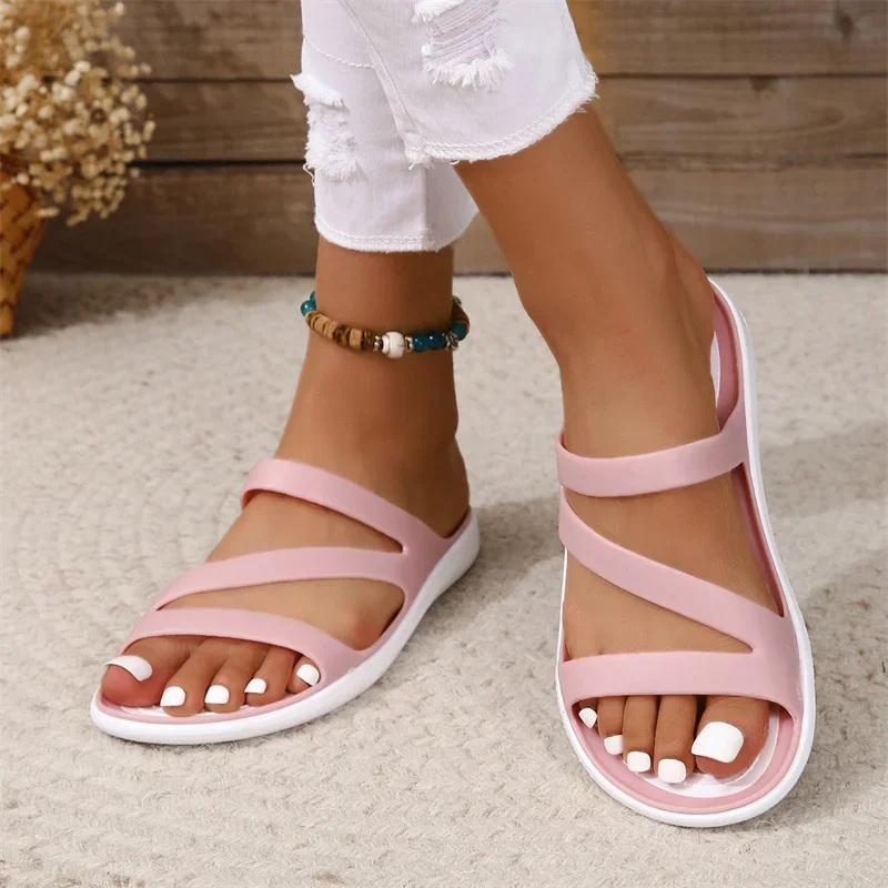 2024 New Summer Style Fashionable Comfortable Lightweight Casual  Comfortable Flat-heeled Soft-soled Beach Sandals and Slippers