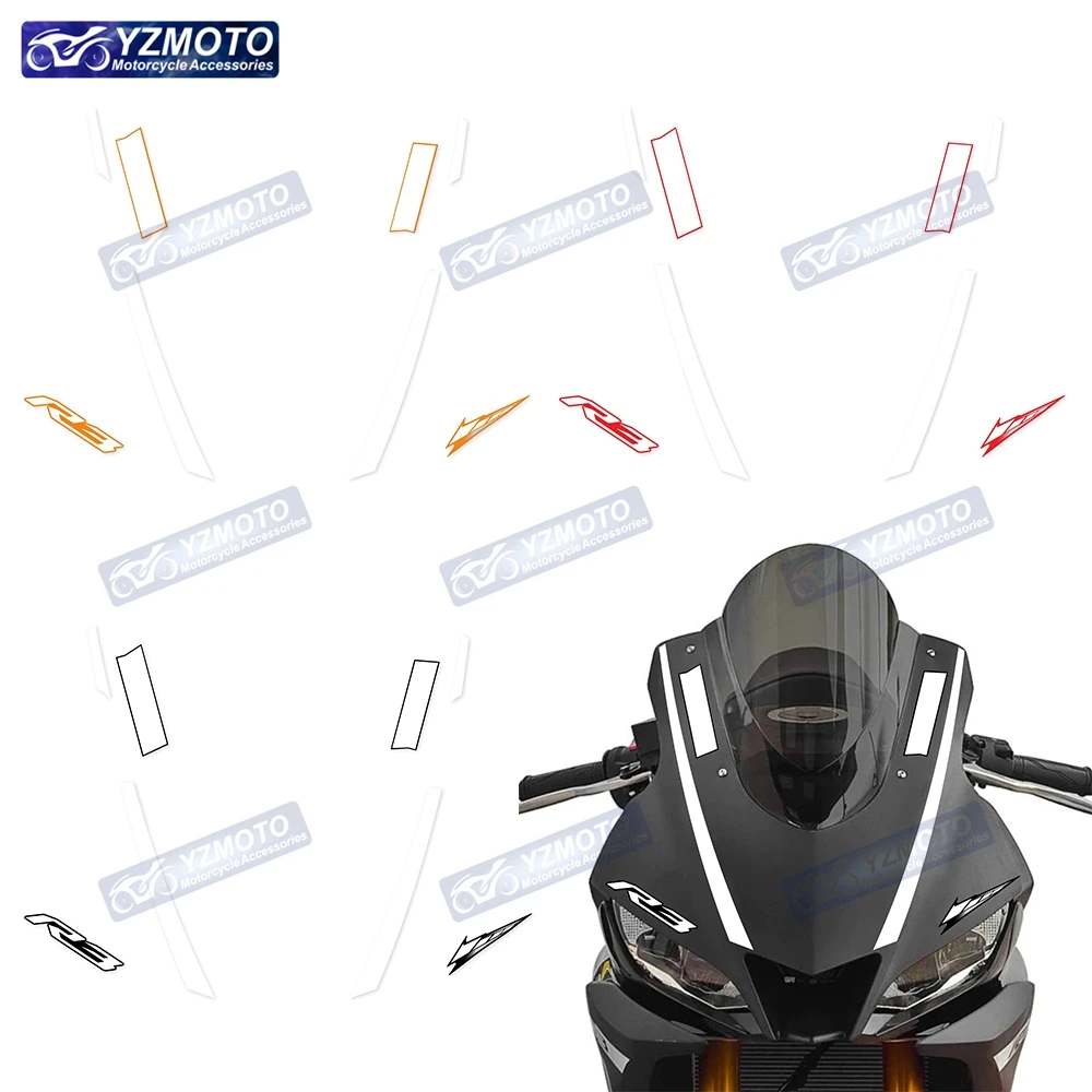 

Для YAMAHA YZF-R3 YZF R3 2019 2020 2021 2022, наклейка на мотоцикл, топливный бак, логотип двигателя, обтекатель, лобовое стекло, шлем, наклейка, наклейки