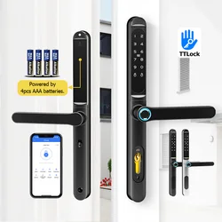 Home intelligent door lock smart keys Digital door lock biometrics digital lock ttlock app electronic aluminum sliding door lock