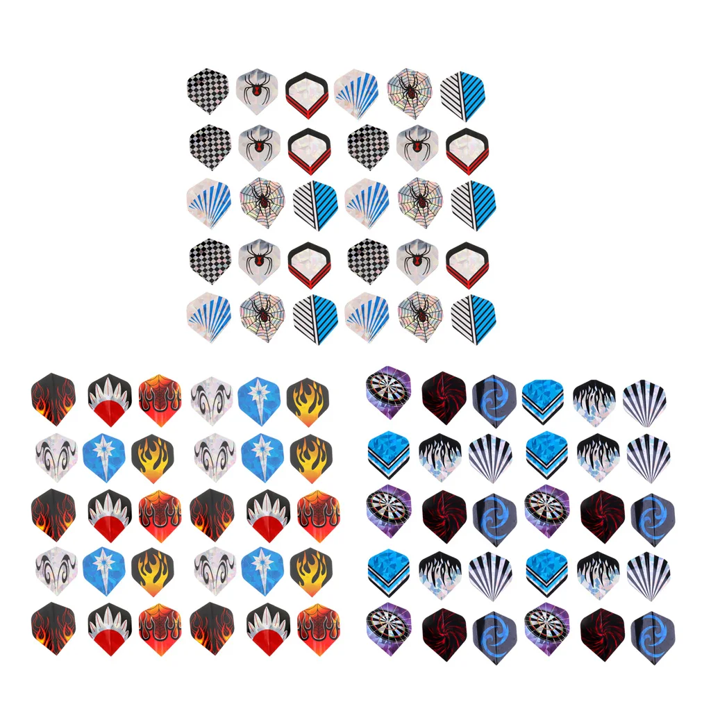 

30 Pieces Standard Dart Flights PET Material Dart Fletches Indoor Game Accessories Replacement for Practice