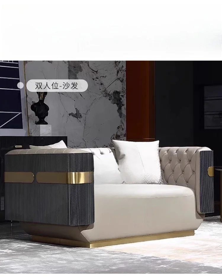 Leather sofas, modular furniture