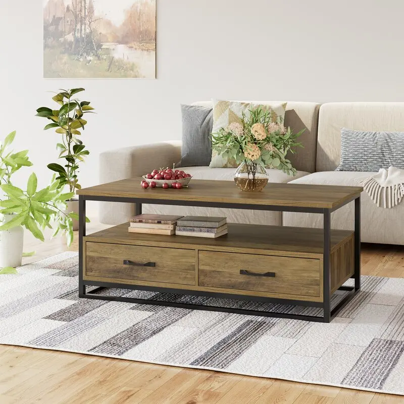 

Customizable Nordic Plate Home Coffee Table Meeting Complete Set Double Dining Table Wholesale