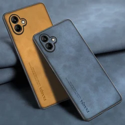 For Samsung A06 Case Luxury PU Leather Phone Case For Samsung Galaxy A06 4G Back Cover Matte Silicone Shockproof Full Protection