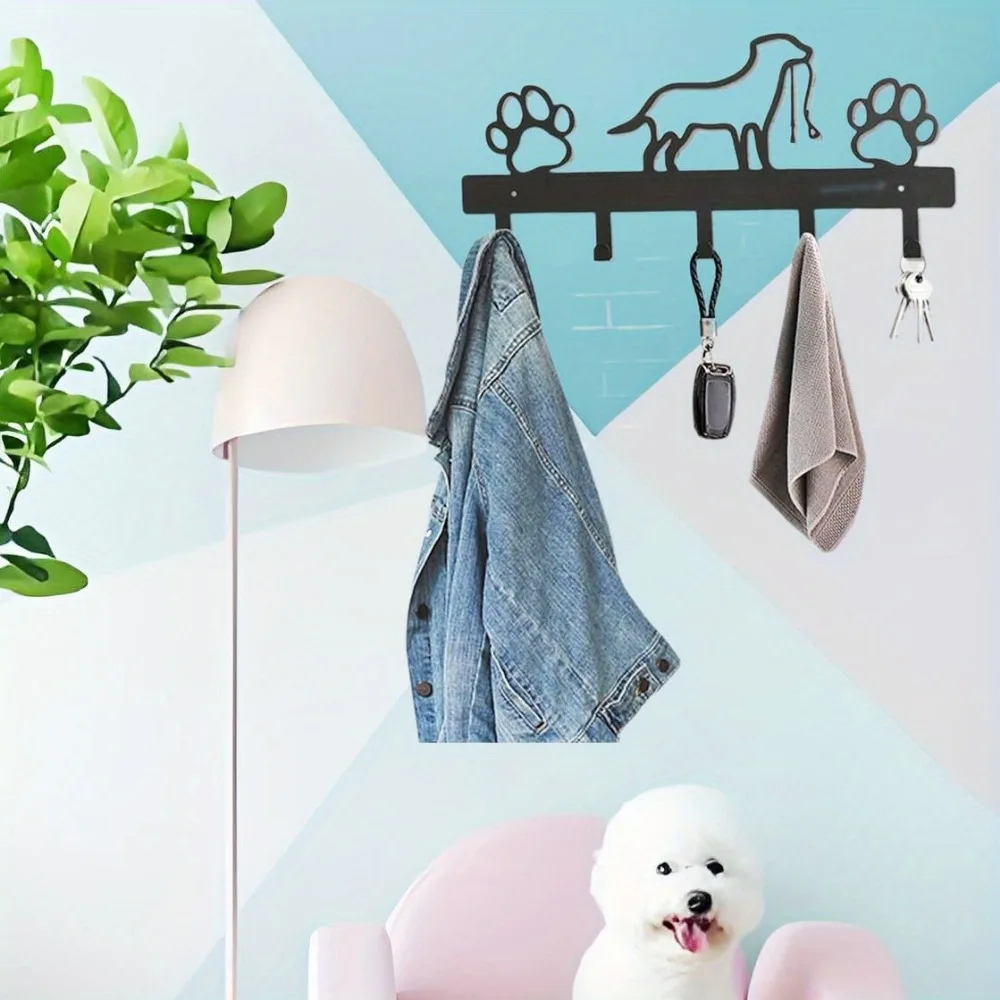 Patung Dinding Hewan Logam Hitam Premium - Dekorasi Rumah Bergaya untuk Ruang Tamu, Kamar Tidur & Kantor, Gantungan Tahan Lama untuk Jaket, Tas