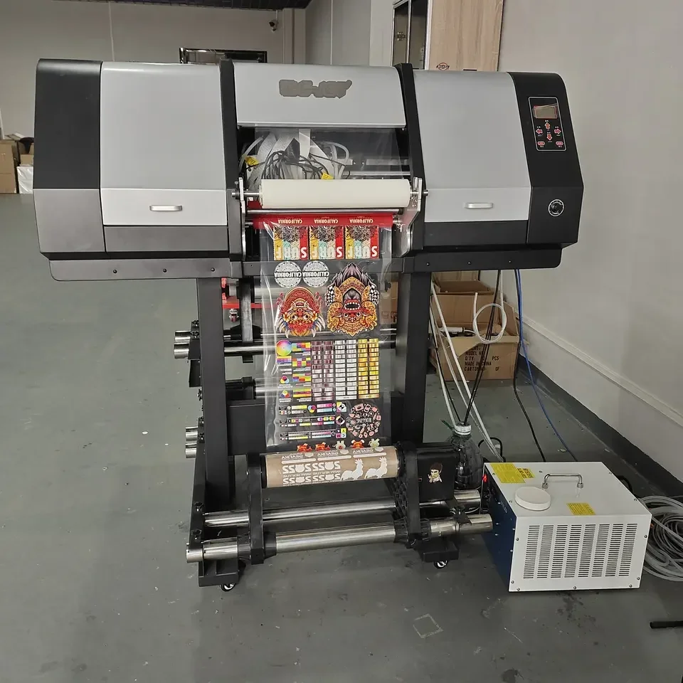 Stampante DTF A3 30CM Stampa a trasferimento da rotolo Stampante per trasferimenti avvolgenti per adesivi con tazza UV Dtf