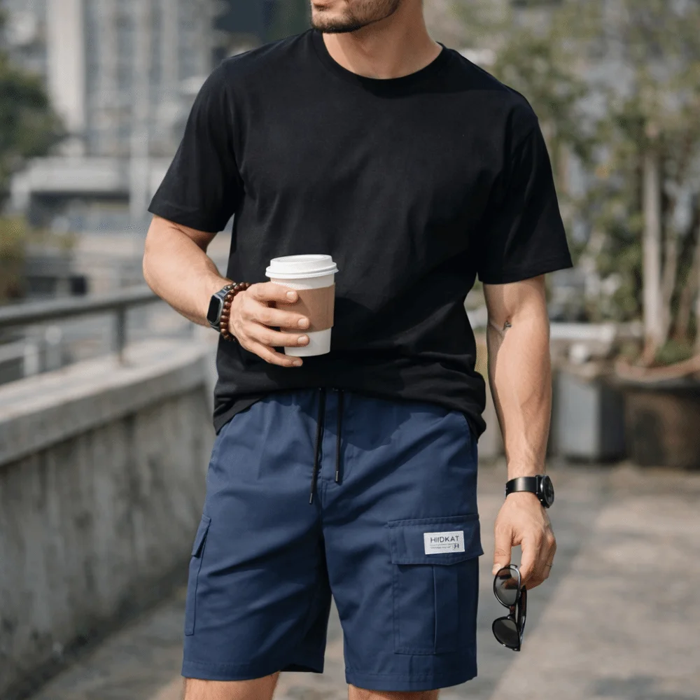 Athletic Multi-Pocket Cargo Shorts Loose Fit Plus Size Men's Beach Shorts Quick-Dry Breathable Summer Pants Gym