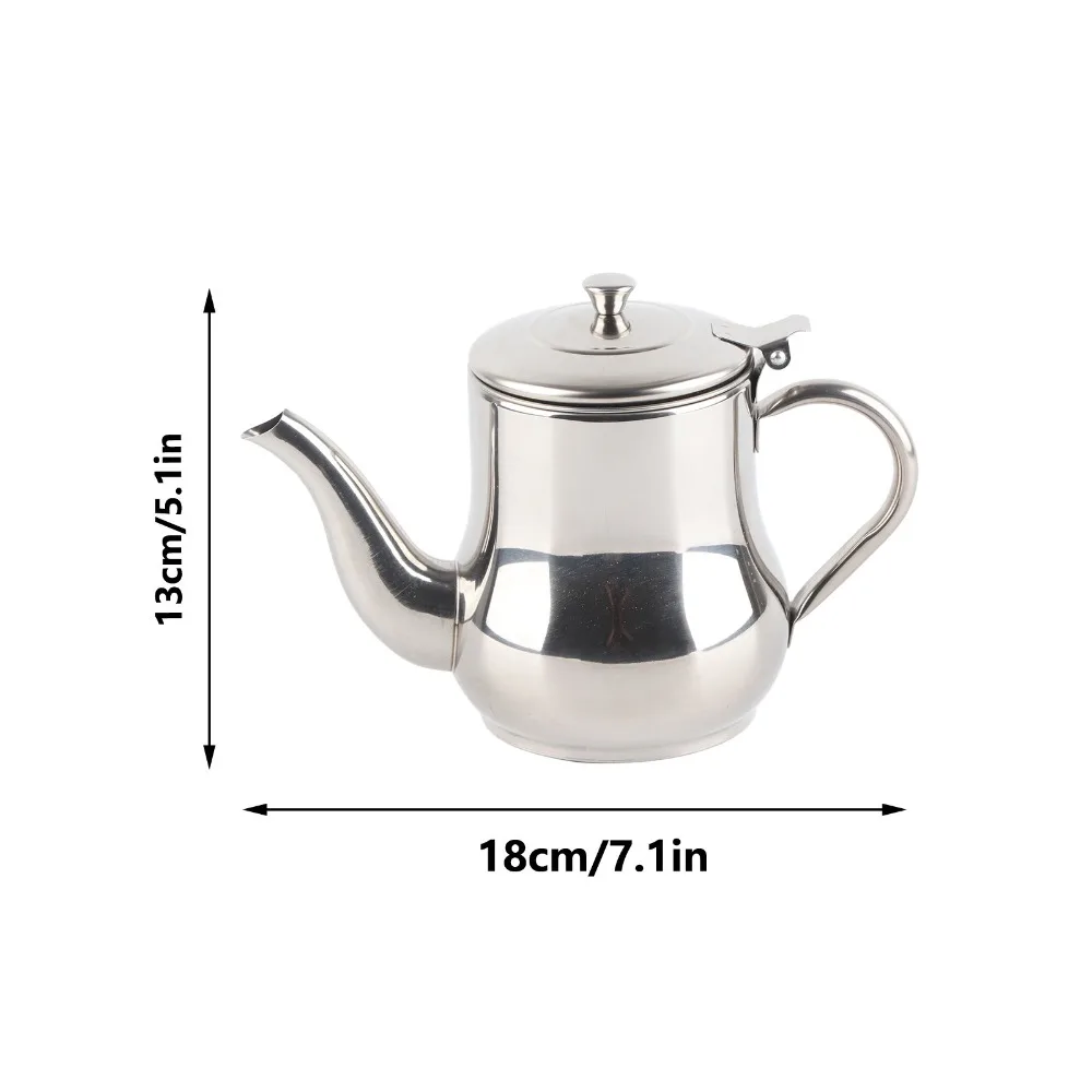 Stainless Steel Stainless Steel Tea Pot Durable Removable Strainer Oil Strainer Pot Rusty Proof Silver Teapot with Filter view 6