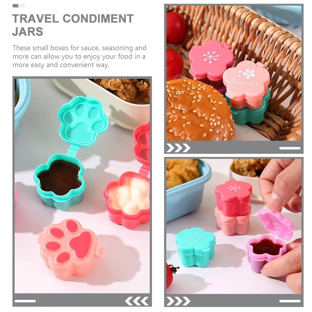 8Pcs Tiny Sauce Boxes Small Condiment Containers Portable Seasoning Boxes for Picnic Outdoor Barbecue Salad Dressing Soy Sauce
