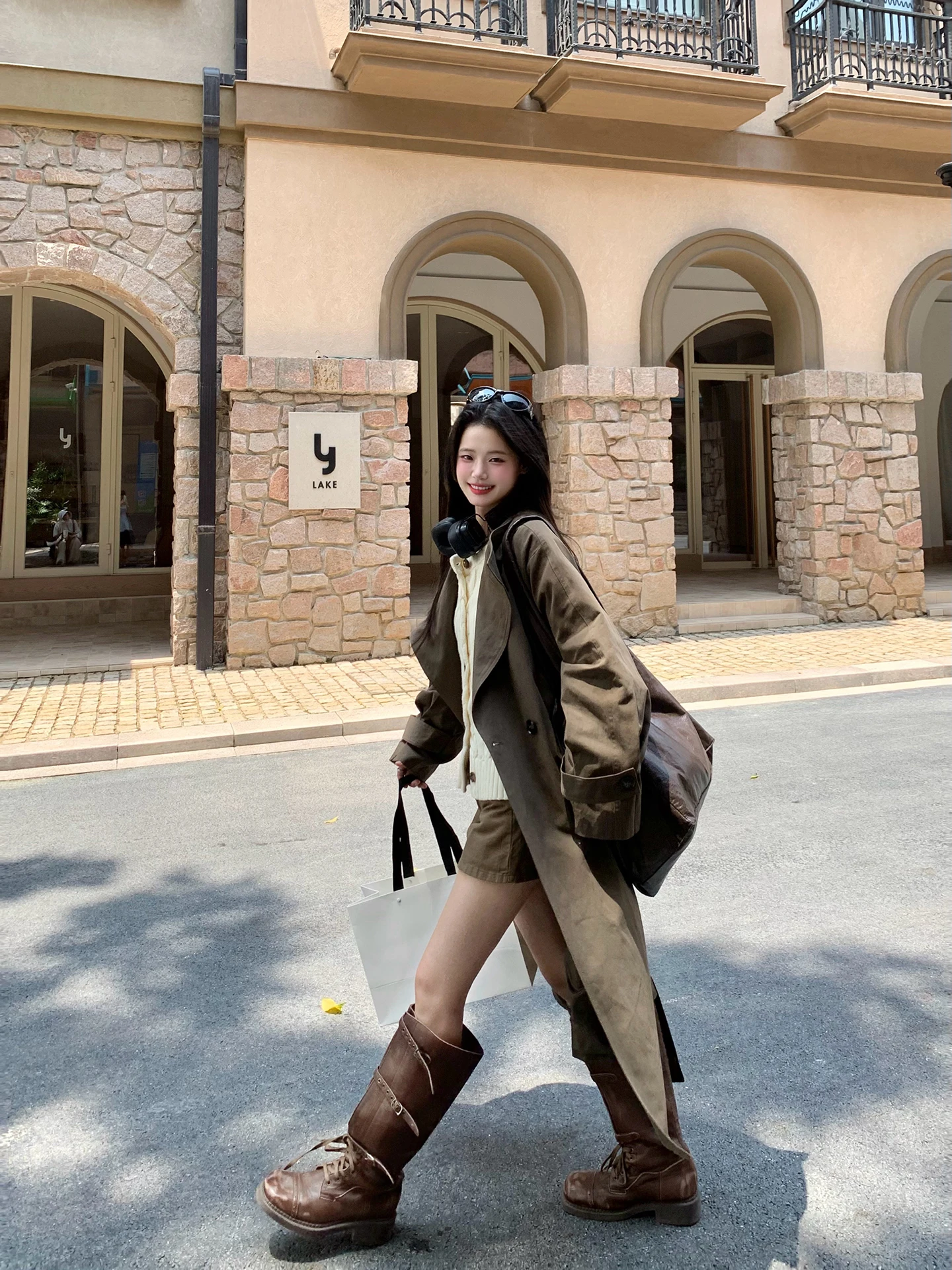 

Женское пальто в стиле ретро, осенне-зимнее, с длинными рукавами, двубортное, однотонное, повседневное, в корейском стиле, ветровка