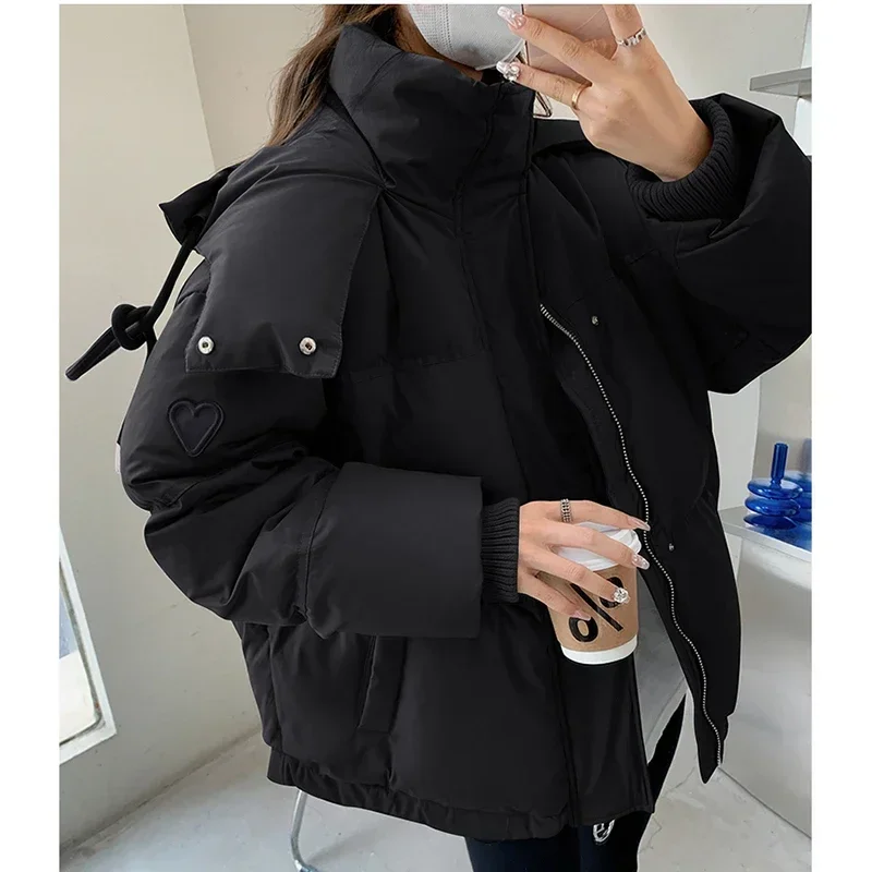 Women Hooded Cotton-padded Thickened Warm Coat Pocket Casual Parkas Zipper Cardigan for Women Thermal Jacket 2024 Fall Winter