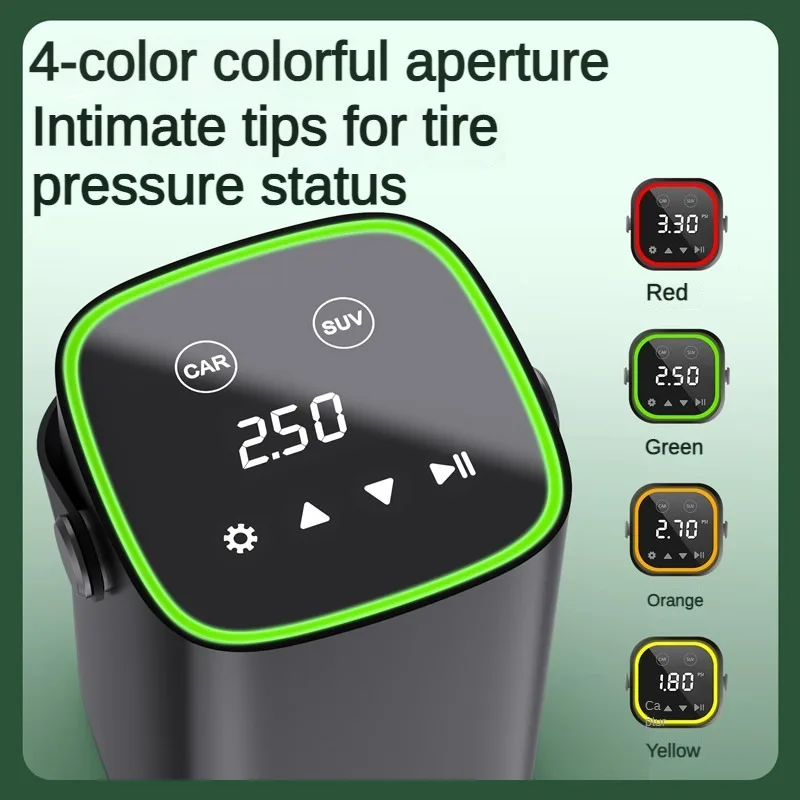 deli Smart Portable Air Compressor Electric Wireless LED Tyres Inflatable Air Pump Rechargeable Inflator For Car Bike Tyres