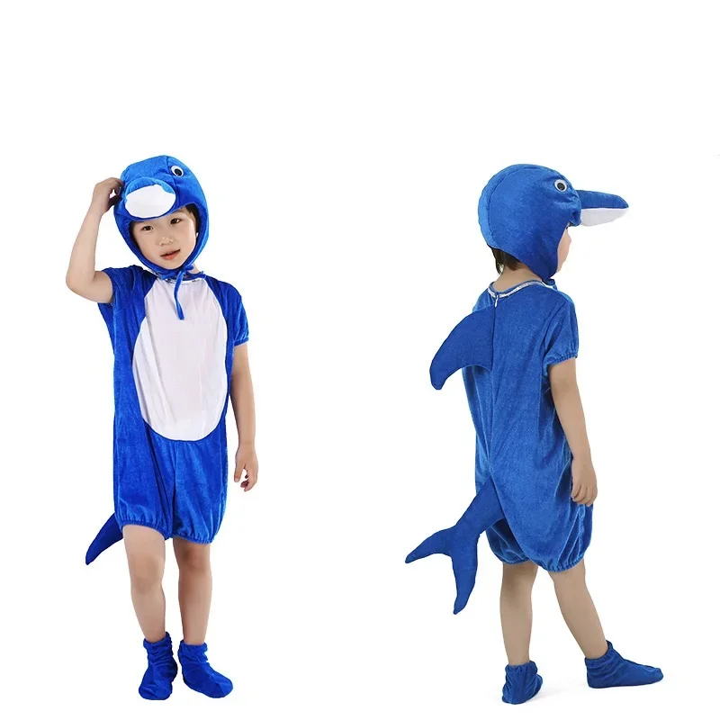 Children's Animal Performance Costumes Snail Owl Dolphin Hedgehog Costume Boys Girls Halloween Christmas Party Cosplay Jumpsuit