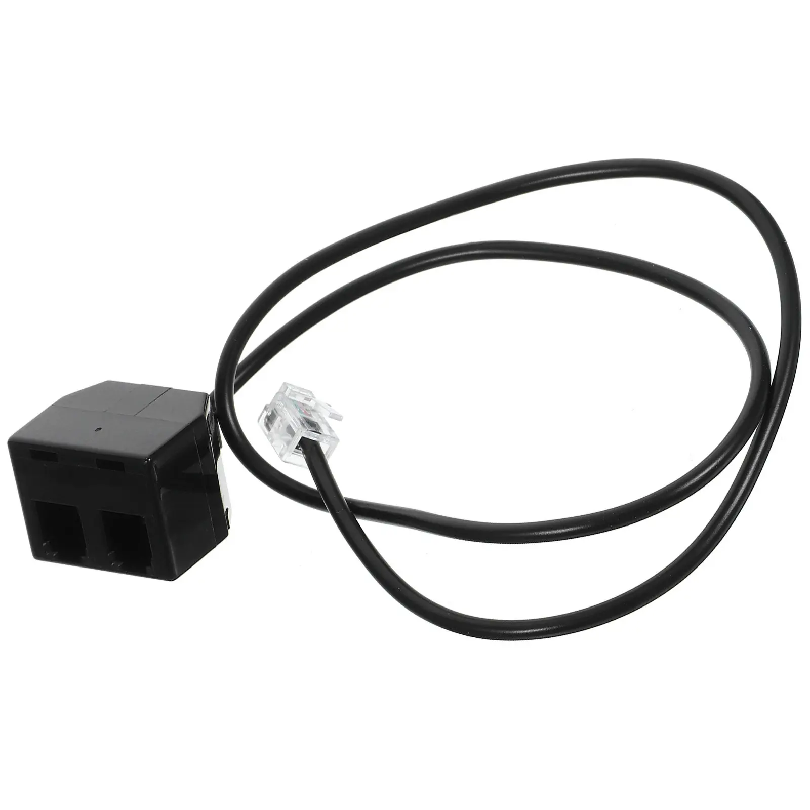 Rj9 One Male to Two Female Telephone Line Adapter Splitter 4p4c Black Cable Adapter for Landline Phone Accessories