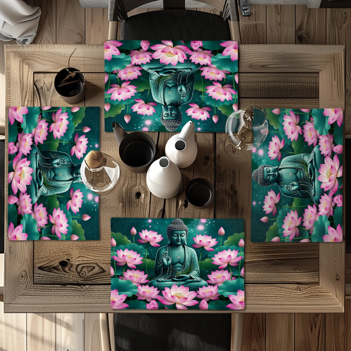 Stylish Tiger Lightning Pattern Polyester Placemat - Decorative Dining Table Mat, Artistic Table Accessory for Home Daily Use