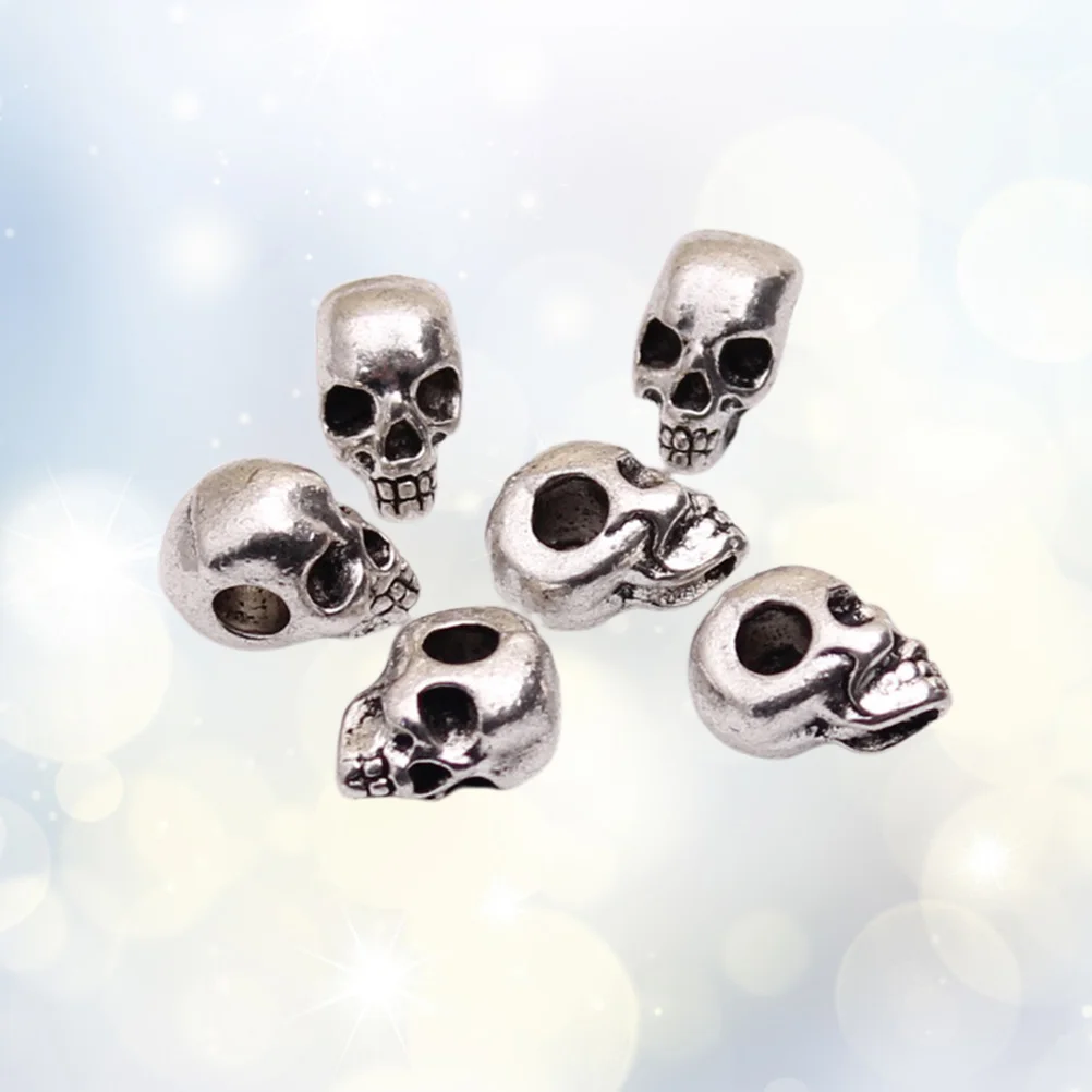 

50 Pcs Skull Beads Handicraft Accessories Pendants DIY Charms Jewelry Making Ghost Head