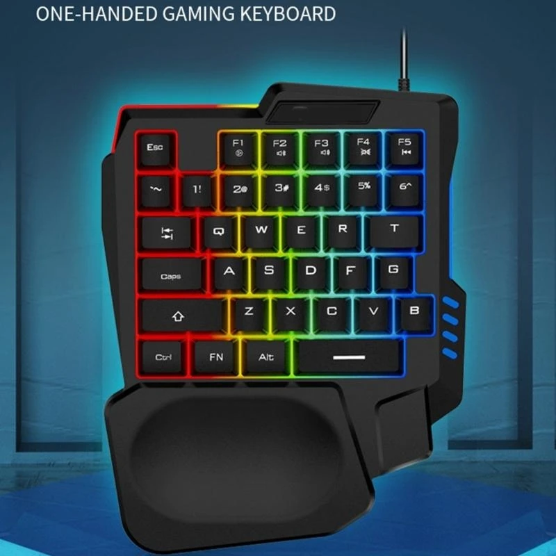 14 مفتاح Mechanical Feeling لوحة مفاتيح قابلة للبرمجة لوحة مفاتيح يد واحدة مع تصميم مريح وإضاءة خلفية