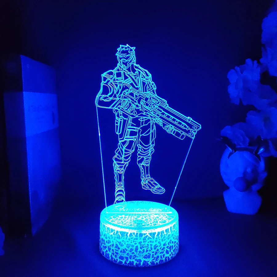 Overwatch OW Game Figure Lamp Soldier:76 3D Led Neon RGB Night Lights Birthday Gift For Friends Gaming Room Tablorful Decoration