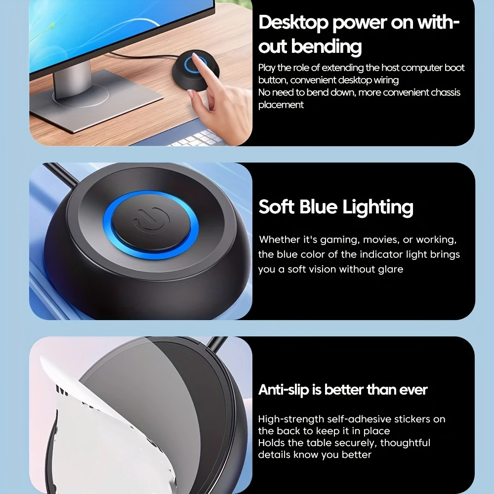Externer Desktop-Schalter, LED-Leuchten, PC, Motherboard, Computer, Start-up-Verlängerungskabel, Ein-/Aus-Taste für das Heimbüro