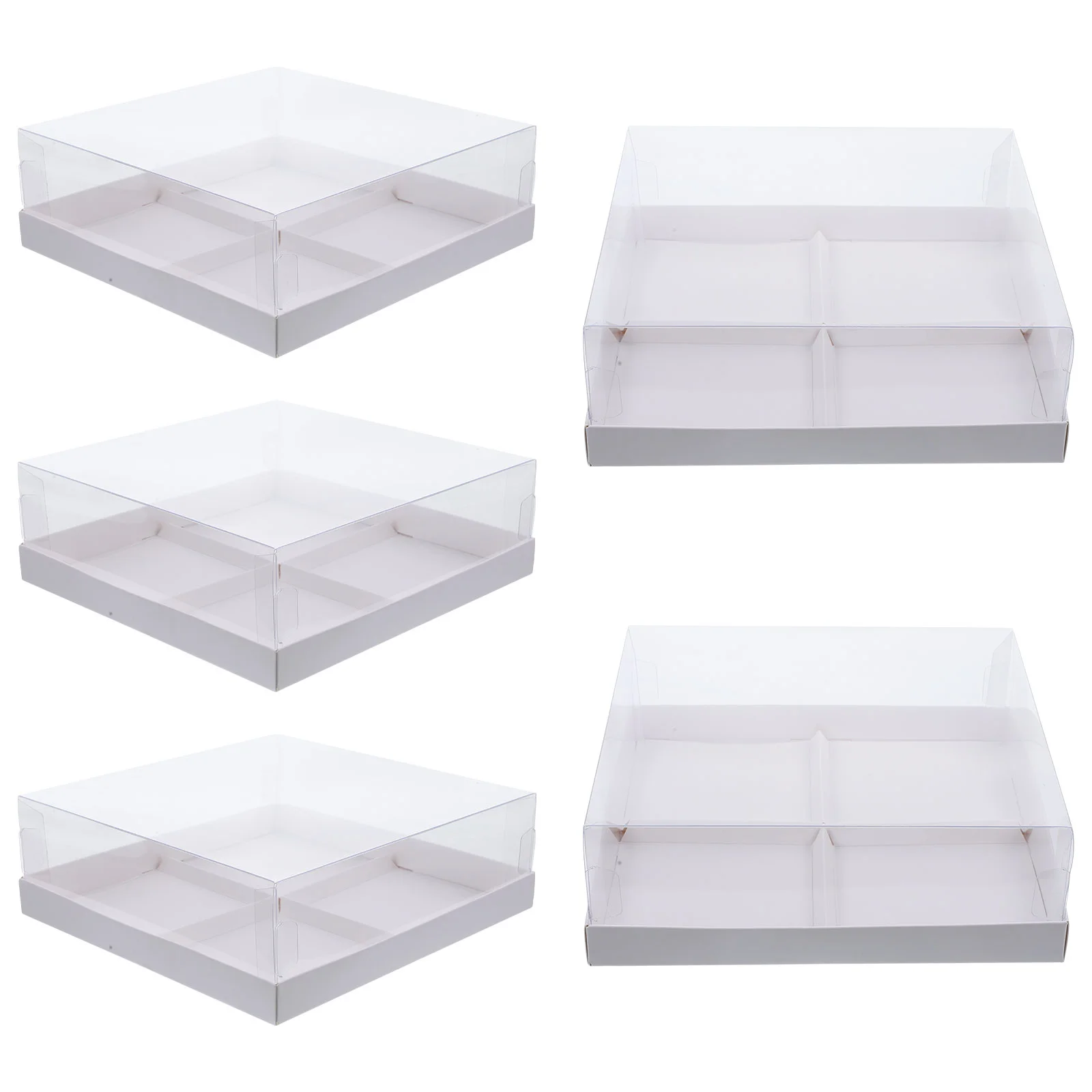 

5 Pcs Cookies Boxes Candy Case Donut Packaging White Paper Biscuit Party Accessory