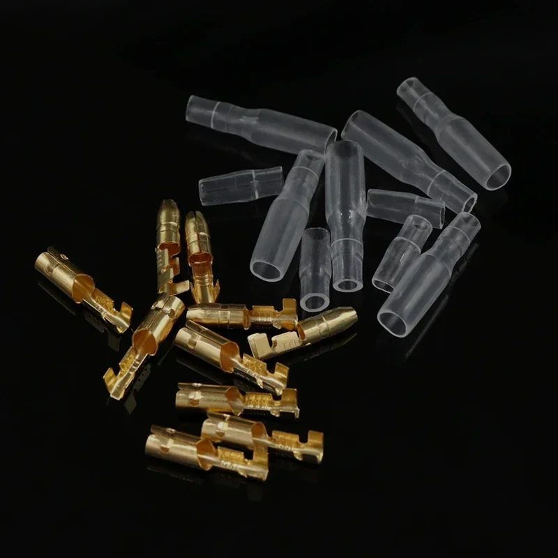 4.0mm Bullet Terminals Car Wire Connector 10/25/50 Set Male Female Insulating Shell Cold Pressed Able Cable Terminals