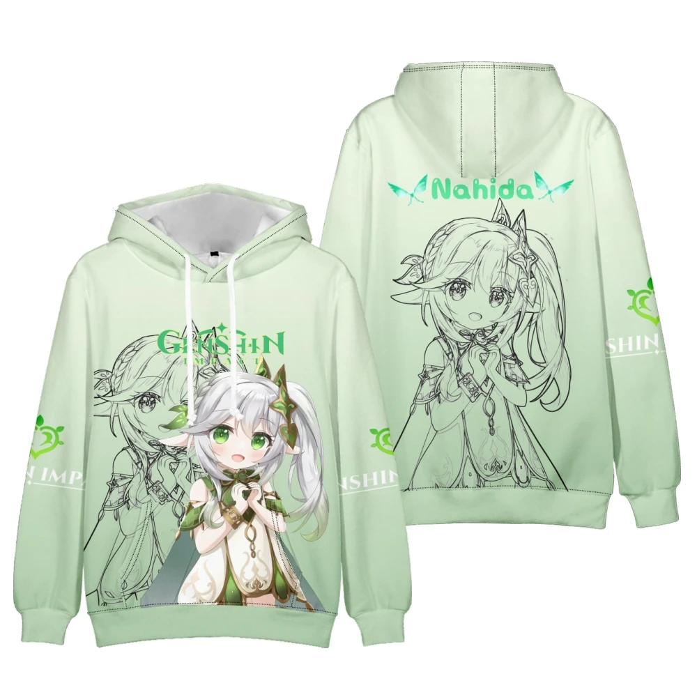 Simple StyleGenshin Impact Nahida Men and women Hooded Sweatshirt 3d Long Sleeve Tracksuit Harajuku game Cosplay Fashion Clothes