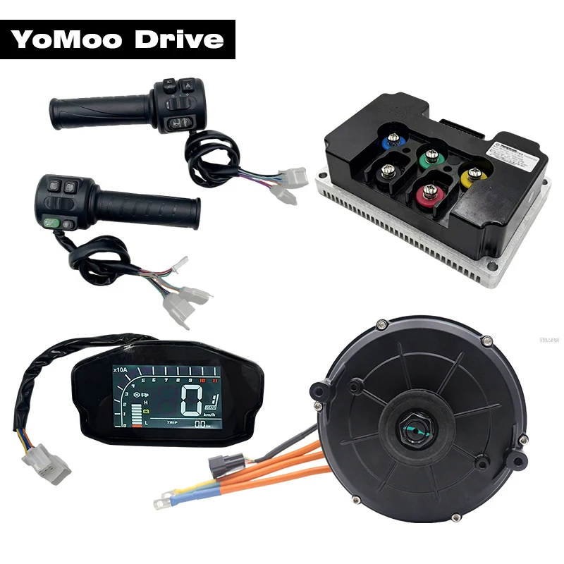 

QS165 5000W 35H 90KPH Brushless PMSM Mid Drive Motor With Fardriver ND84450/ND96450 Controller, DKD Display, T08 Throttle Kits