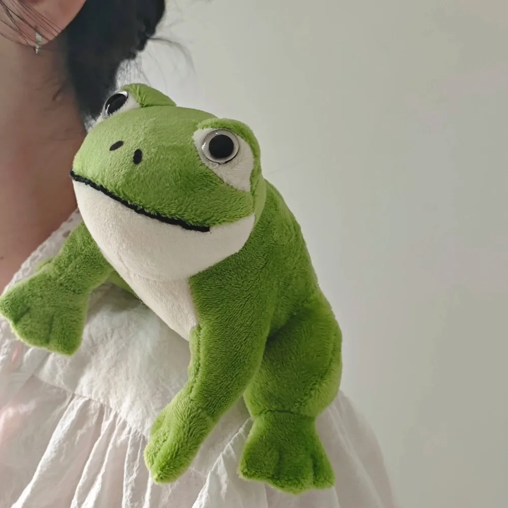 الضفدع المغناطيسي الأخضر محشوة الحيوان أفخم الكتف ألعاب بلوشي Kawaii الضفدع حفلة ديكور الموضة اليومية بنين بنات هدايا عيد الميلاد