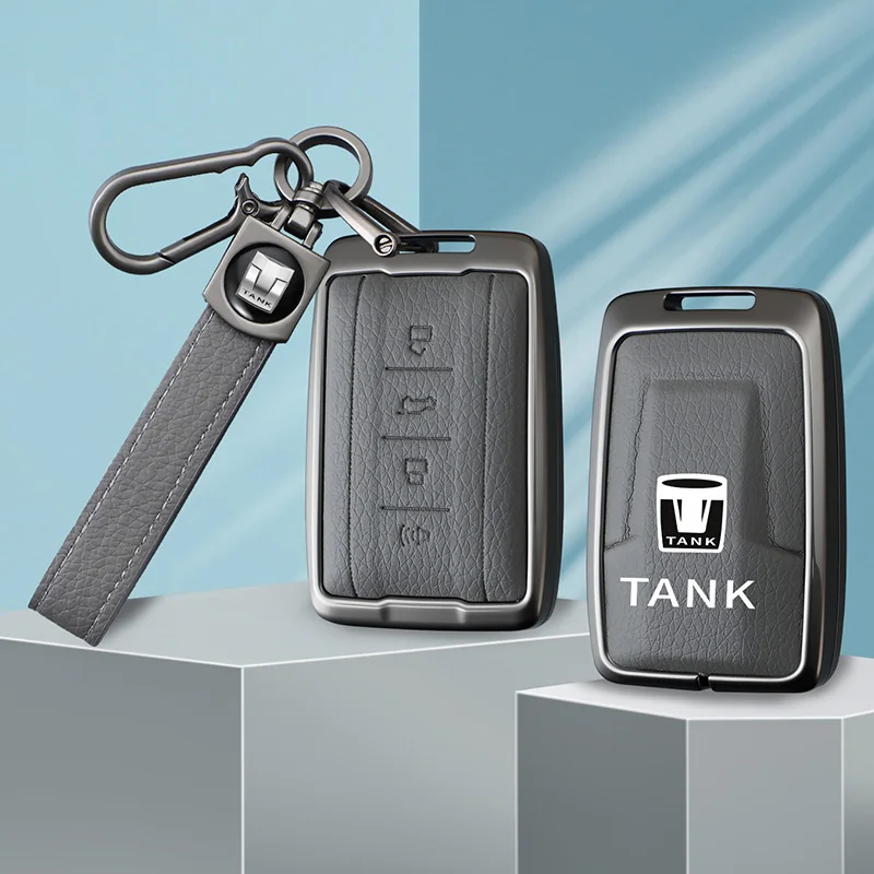 

Car Remote Key Cover Case For Great Wall GWM WEY TANK 300 500 Tank300 Tank500 Zinc Alloy Leather Shell Protector Accessories