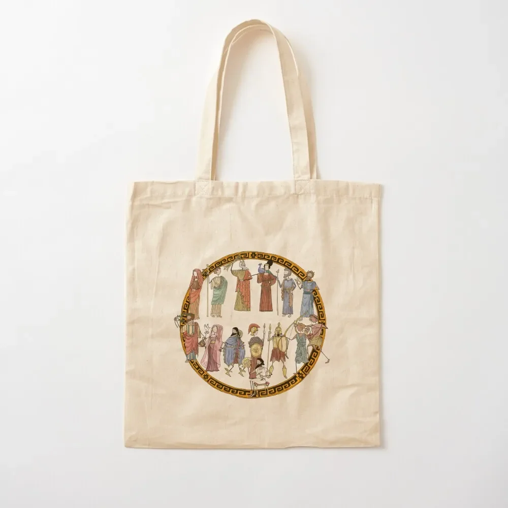 

Greek Myth Comix - the Olympians in Colour! With tondo. Tote Bag the tote bag Big bag women