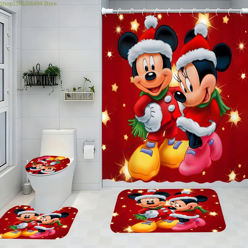 

Disney Mickey Mouse Bathroom Four-piece Set - Avant-garde Waterproof Shower Curtain, creating a complete bathroom kit