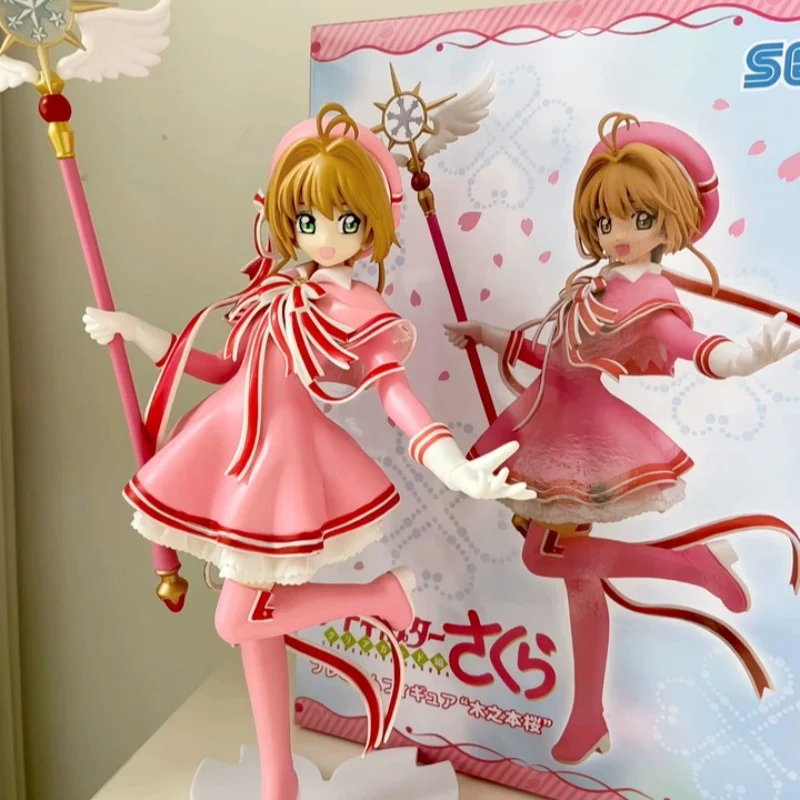 

22cm Anime Card Captor Sakura Clear Card-Hen Kinomoto Sakura Kawaii Figure Standing Model Collection Action Figure Doll Toy Gift