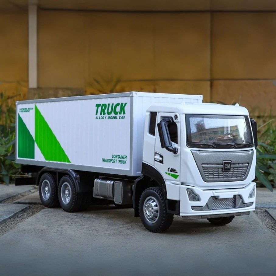 

1/32 Alloy Container Truck Transport Car Model Metal Engineering Transport Truck Vehicles Semi Trailer Car Model Kids Toys Gifts