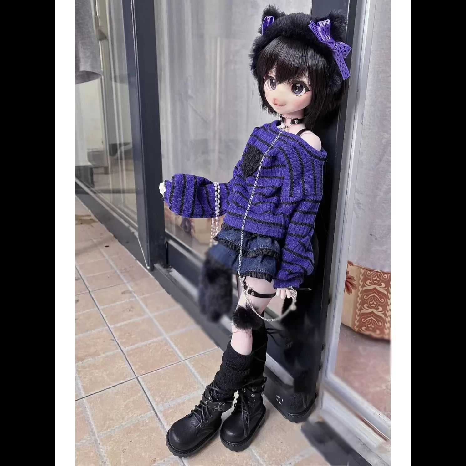 

1/4 BJD Doll Head Anime With Body Resin Material Sheep Girl Doll Lovely Girl Doll No Makeup DIY Model Collection Toys Gift