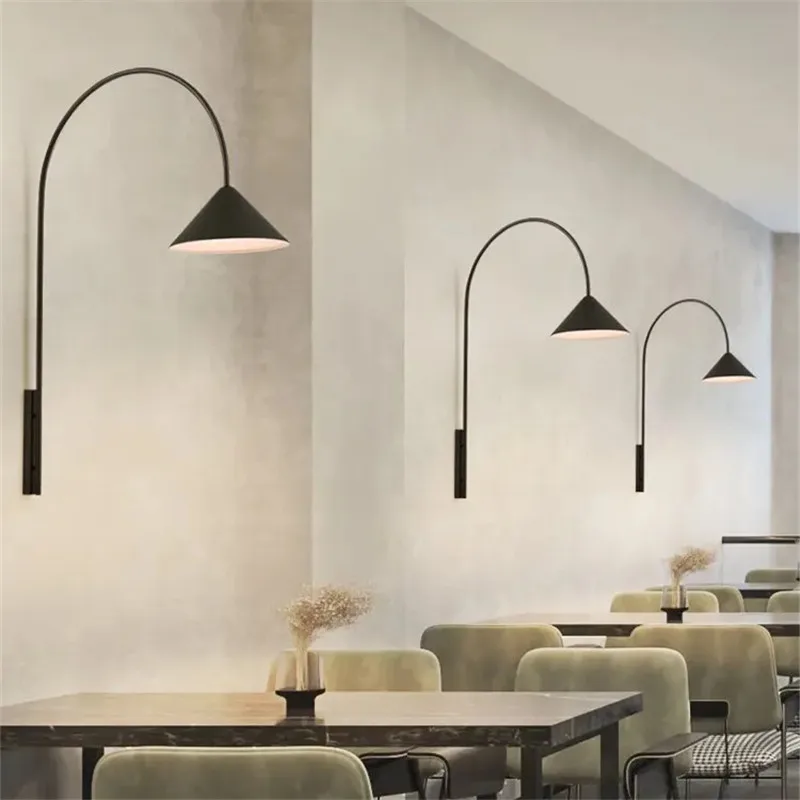 Ozz Wall Lamp Minimalist Long Rod Fishing wall Lamp Creative Background dining lamp Dining Room Living Room Restaurant Arc Light