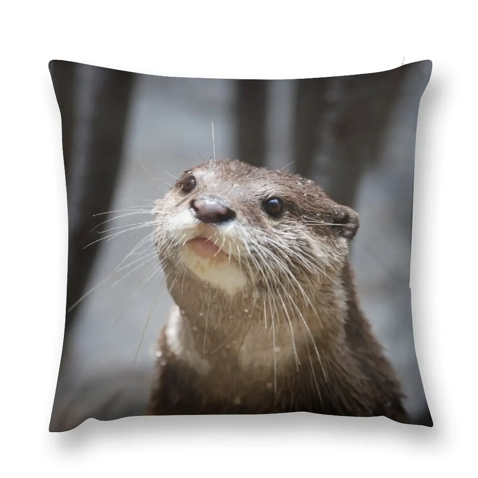 

the cutest otter ever Throw Pillow Rectangular Cushion Cover Pillow Case Christmas pillow