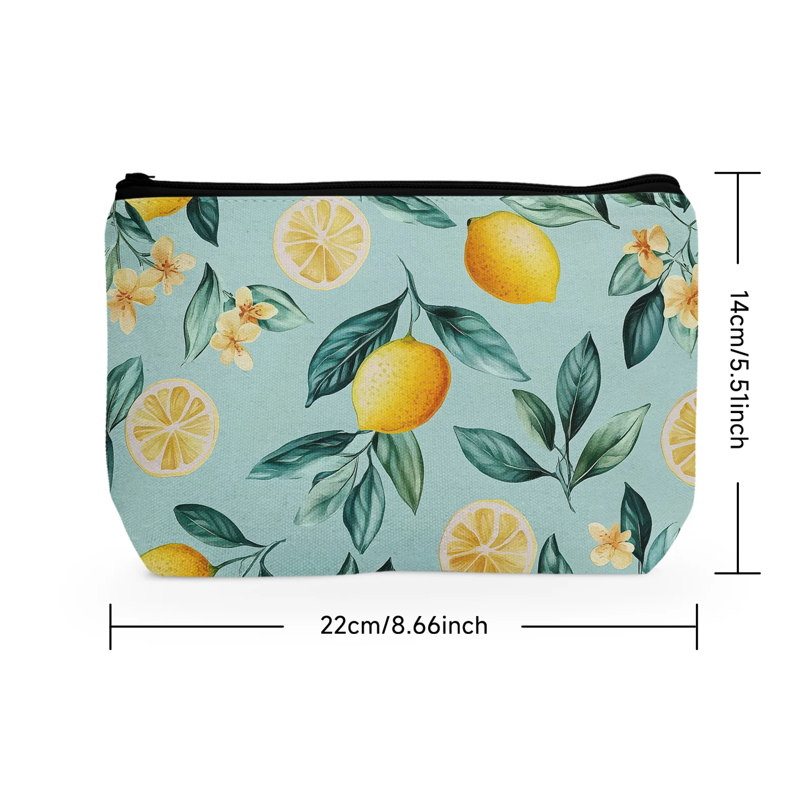 1Pc Lemon Pattern Cosmetic Bags Toiletries Bags Travel Makeup Bags With Zipper Favored By Women Moms Wives Sisters Friends