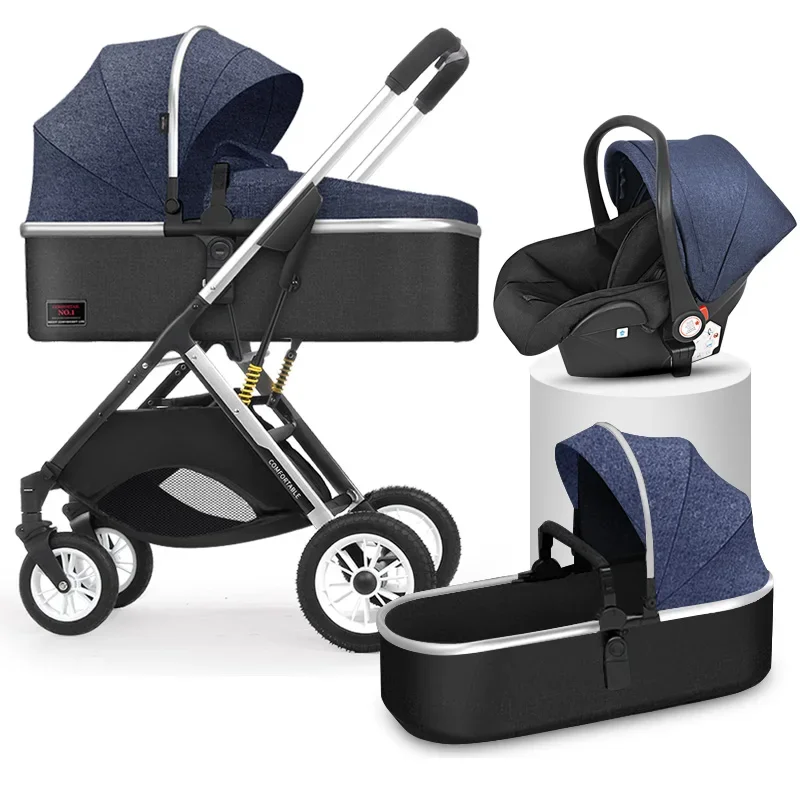 

Removable Carry Cot Pram For Babies Multifunction Baby Pram Wholesale Baby Stroller 3 In 1 With Universal Front Wheels